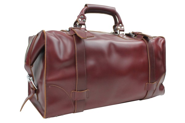 XLL 21 in. Expandable Cowhide Leather Overnight Duffle Bag L08