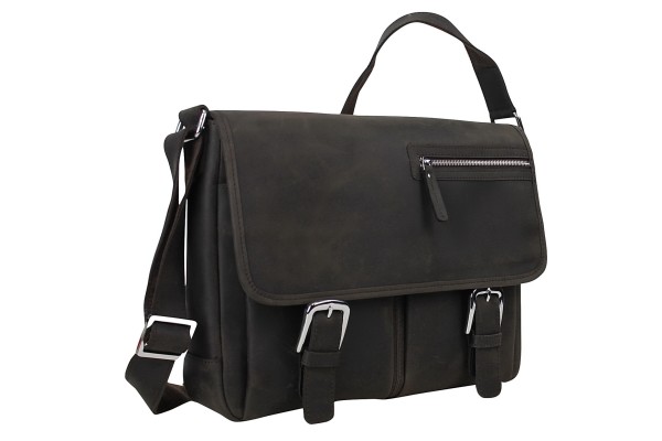 15 in. Cowhide Leather Casual Messenger Bag L10