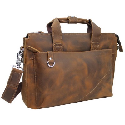 15 in. Cowhide Oil Tanned Leather Messenger Bag L12