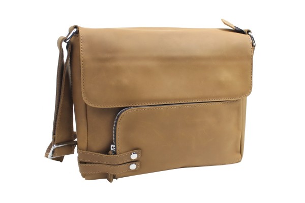13 in. Leather Messenger Shoulder Bag  L19