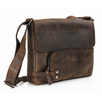 13 in. Leather Messenger Shoulder Bag  L19