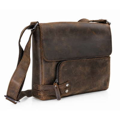13 in. Leather Messenger Shoulder Bag  L19