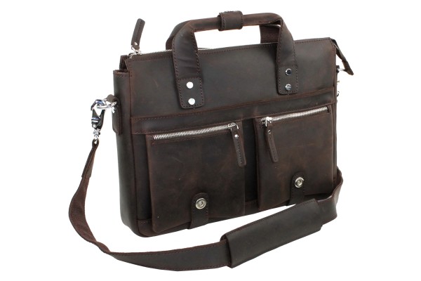 15 in. Classic Oil Tanned Cowhide Leather Bag L22