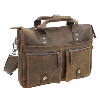 15 in. Classic Oil Tanned Cowhide Leather Bag L22