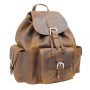 Spacious Oil Tanned Cowhide Leather Backpack L26