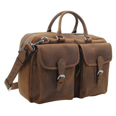 Cowhide Leather Duffle Gym Travel Tote L27