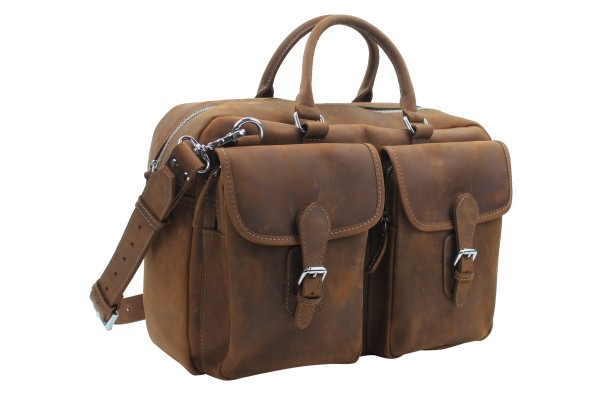 Cowhide Leather Duffle Gym Travel Tote L27