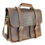 18 in. CEO Full Grain Leather Large Briefcase Backpack Travel Bag L31