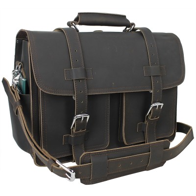 18 in. Leather Briefcase Backpack Gym Travel Bag L32