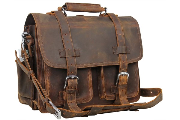 On Sale 16 in. CEO Leather Briefcase Backpack Tote L33