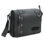 16 in. Casual Leather Messenger Bag Asymmetrical Design L35