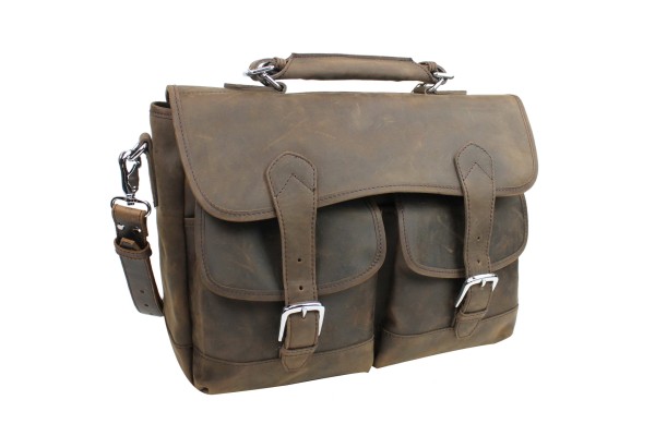 Spacious Cowhide Leather Messenger Bag L53