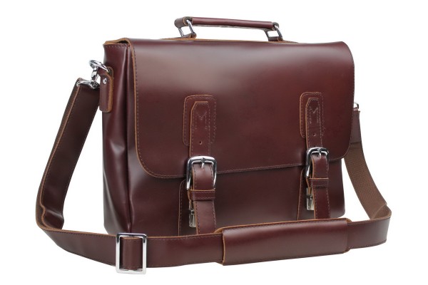 Full Grain Leather Laptop Bag with Clasp Lock L55