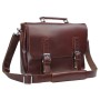 Full Grain Leather Laptop Bag with Clasp Lock L55