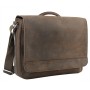 15 in. Cowhide Leather Casual Messenger Bag with Top Lift Handle L56