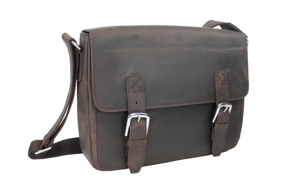 Full Grain Cowhide Leather Casual Messenger Bag L60