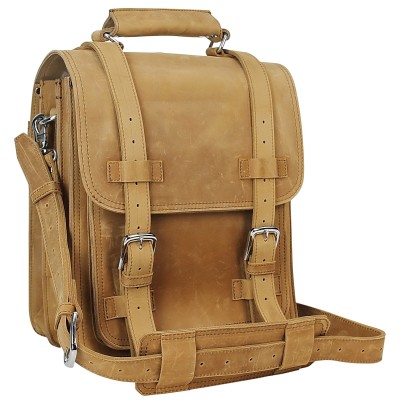 Heavy Duty  Full Leather Backpack with Front Pocket L62