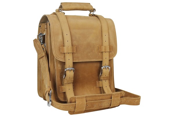 Heavy Duty  Full Leather Backpack with Front Pocket L62