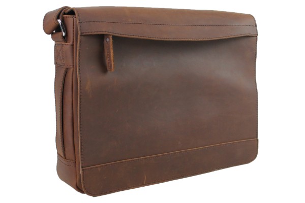 Full Grain Leather Messenger Laptop Bag L67
