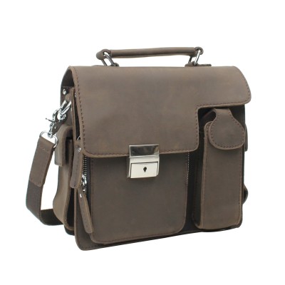 10 in. Cowhide Leather Satchel Shoulder iPad Bag L71