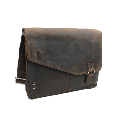 15 in. Full Grain Cowhide Leather Messenger Bag L87