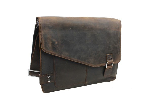 15 in. Full Grain Cowhide Leather Messenger Bag L87