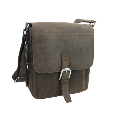12 in. Cowhide Leather Casual Messenger  iPad Satchel Bag L89