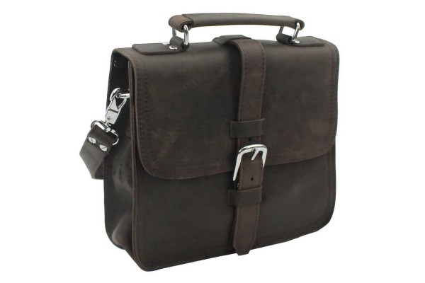 12 in. Full Leather Tablet Messenger iPad Tote L93