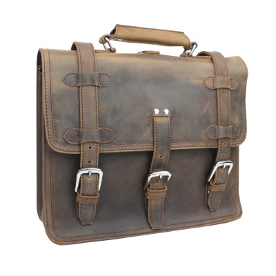 13 in. MacBook Pro Bag - 15 in. Full Leather Briefcase Backpack LB05