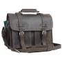 17 in. CEO Full Grain Leather Large Briefcase Backpack Travel Bag LB17