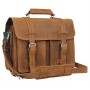 17 in. CEO Full Grain Leather Large Briefcase Backpack Travel Bag LB17