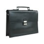 15 in. Slim Full Grain Leather Briefcase Laptop Bag With Latch Lock LB25