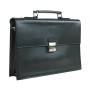 16 in. Slim Full Grain Leather Briefcase Laptop Bag With Latch Lock LB26