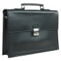 18 in. Slim Full Grain Leather Briefcase Laptop Bag With Latch Lock LB28