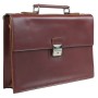18 in. Slim Full Grain Leather Briefcase Laptop Bag With Latch Lock LB28