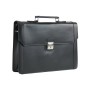 15 in. Slim Full Grain Leather Briefcase Laptop Bag With Latch Lock LB35