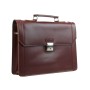 15 in. Slim Full Grain Leather Briefcase Laptop Bag With Latch Lock LB35