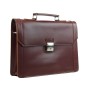 16 in. Slim Full Grain Leather Briefcase Laptop Bag With Latch Lock LB36