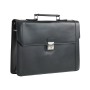 17 in. Slim Full Grain Leather Briefcase Laptop Bag With Latch Lock LB37