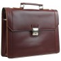 18 in. Slim Full Grain Leather Briefcase Laptop Bag With Latch Lock LB38