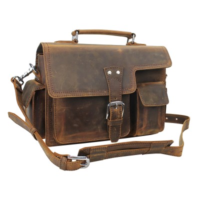 Full Grain Leather Small Briefcase Laptop Bag LB44