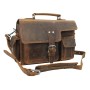 Full Grain Leather Small Briefcase Laptop Bag LB44