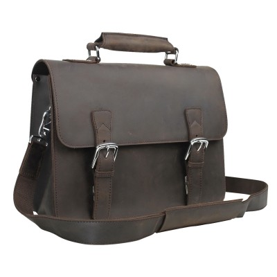 15 in. Full Leather Briefcase Laptop Bag LB77