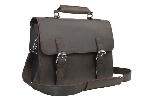 15 in. Full Leather Briefcase Laptop Bag LB77