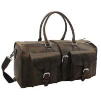 Cowhide Leather Overnight Travel Duffle Bag LD01