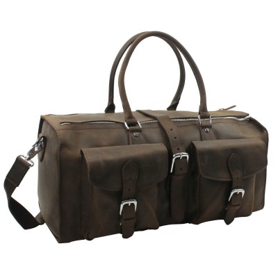 Cowhide Leather Overnight Travel Duffle Bag LD01