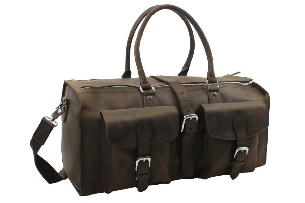 Cowhide Leather Overnight Travel Duffle Bag LD01