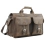 Full Grain Leather Overnight Duffle Travel Laptop Bag LD06