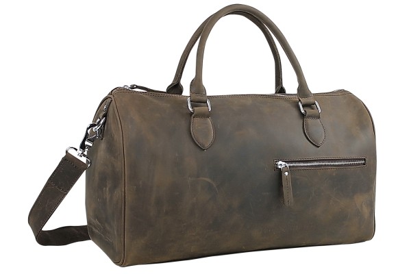 Full Grain Leather Small Overnight Gym Duffle Bag LD07