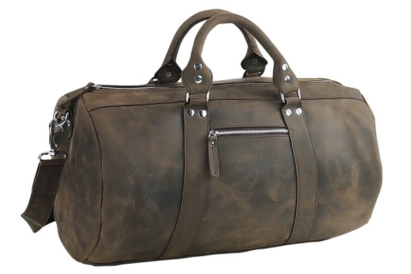 Full Grain Leather Overnight Gym Duffle Bag LD08